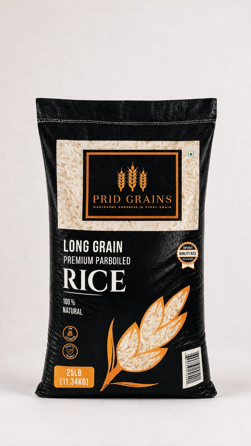 Prid Grains Premium Parboiled Rice - 25 LB-Trial pack